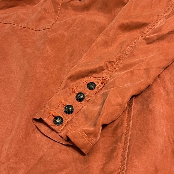 Free People Rust Orange Tencel Lyocell Belted Long Trench Coat Jacket Size M - Picture 5 of 11